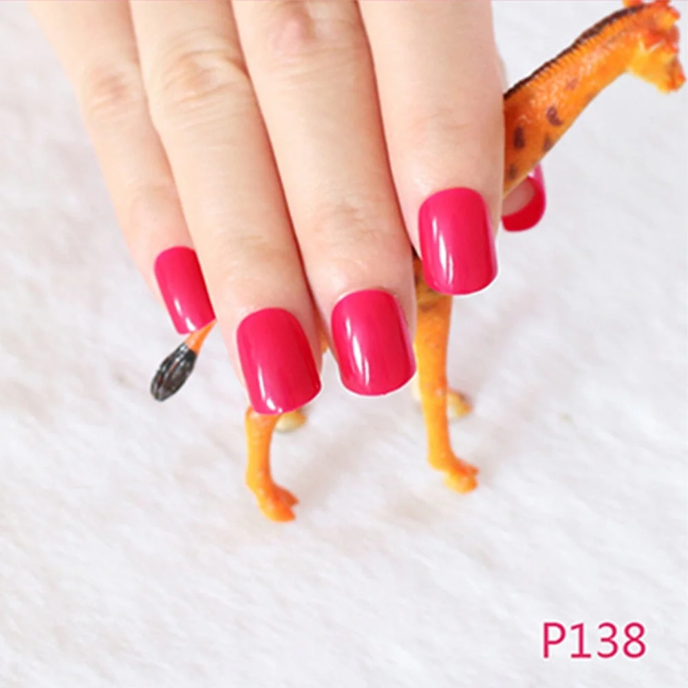 Shine Light Chocolate Color Brown 24 Pcs Sweet Candy Short Purple Red Artificial False Fake Nails Full Wrapped Tips-Nail Inspo