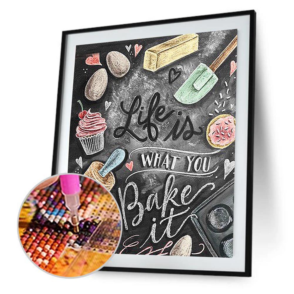 

30*40CM Round Drill Diamond Painting-Blackboard Drawing, 501 Original