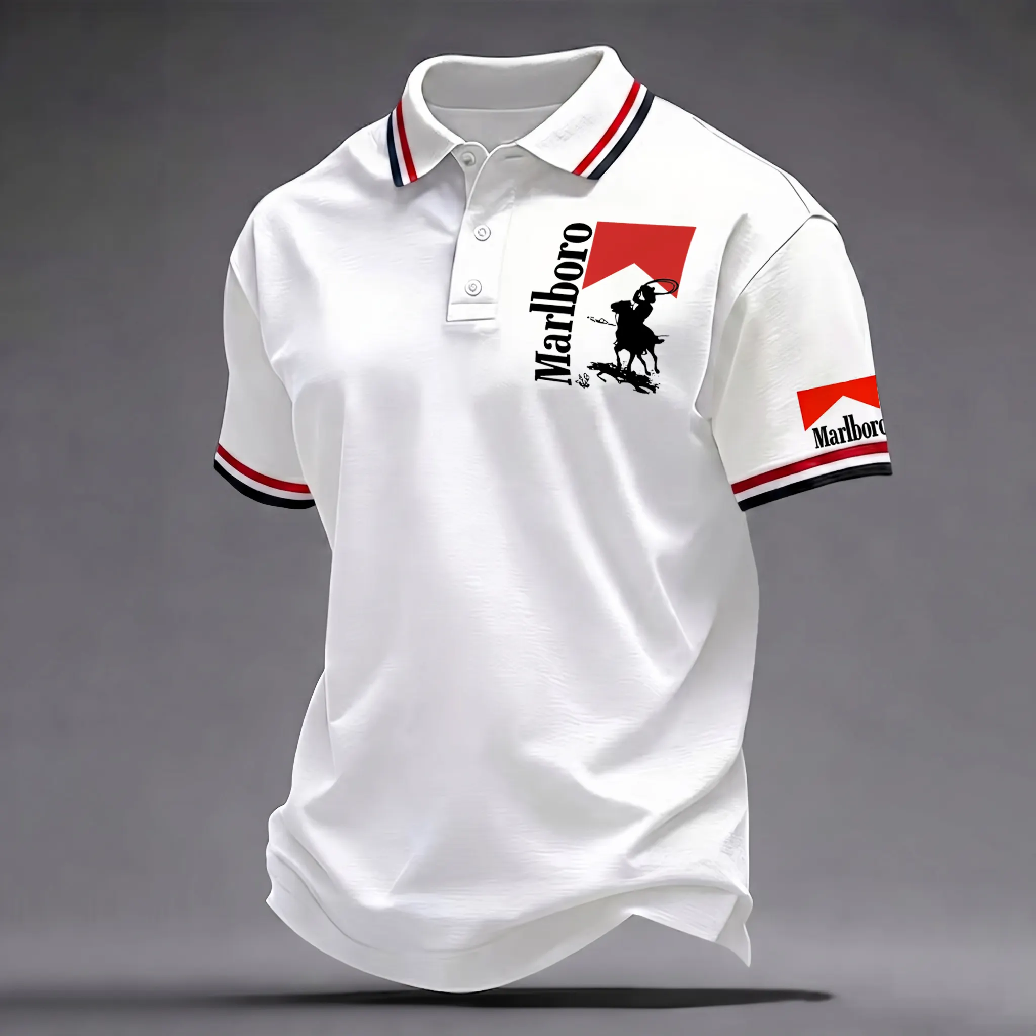 Men's Western Cowboy Iconic Graphic Print Polo Shirt