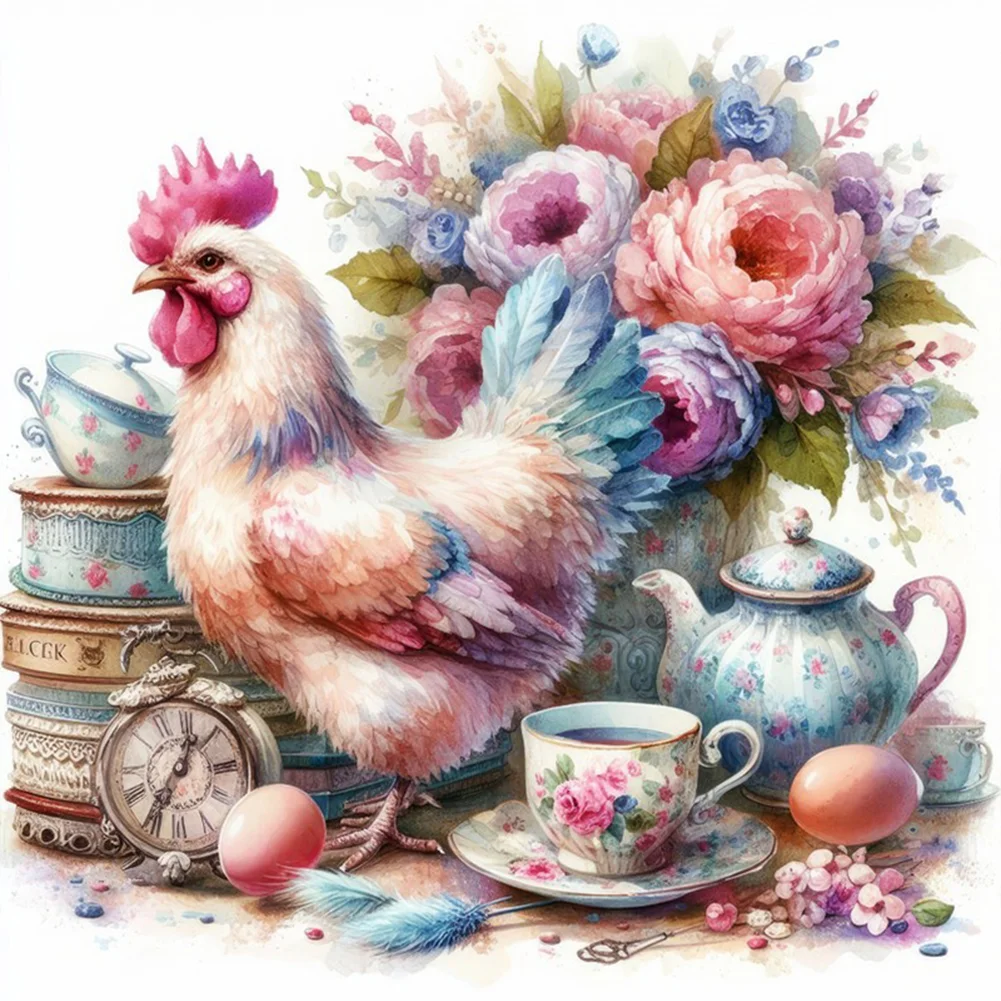 14CT Full Stamped Cross Stitch - Cock(Canvas|40*40CM)