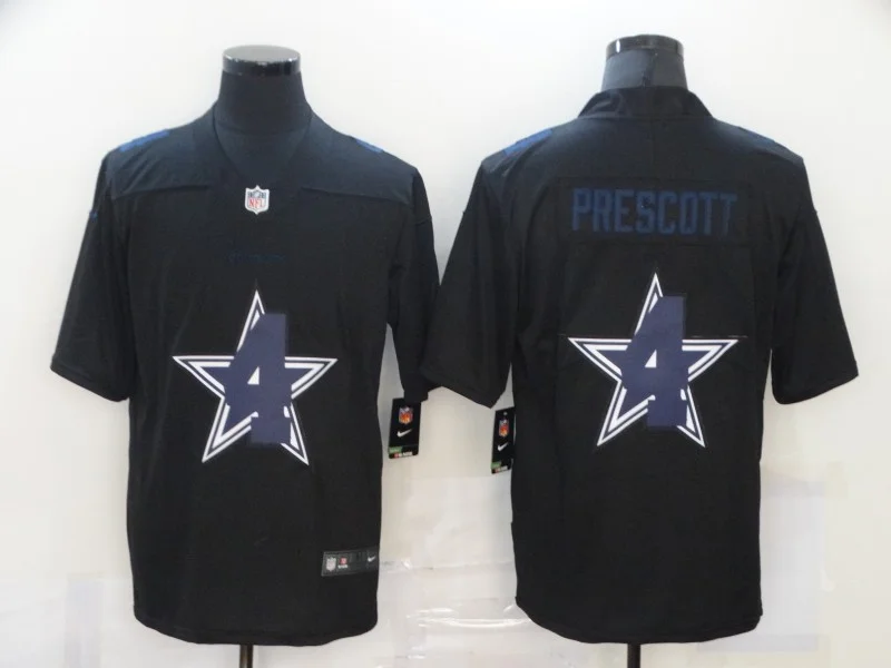 Men's Dallas Cowboys #4 Dak Prescott Black Alternate Game Player Jersey