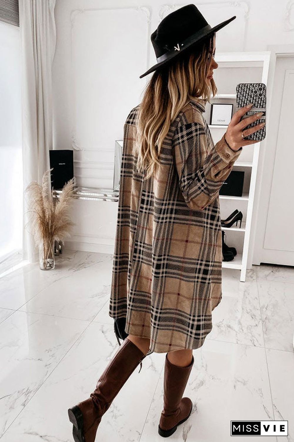 Fashion Loose Lapel Shirt Dress