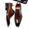 Mens Wholecut Leather Oxfords Shoes For Wedding