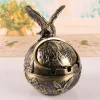 Retro Windproof Ashtray Hand-Carved Creative Personality Bronze Metal Windproof Ashtray