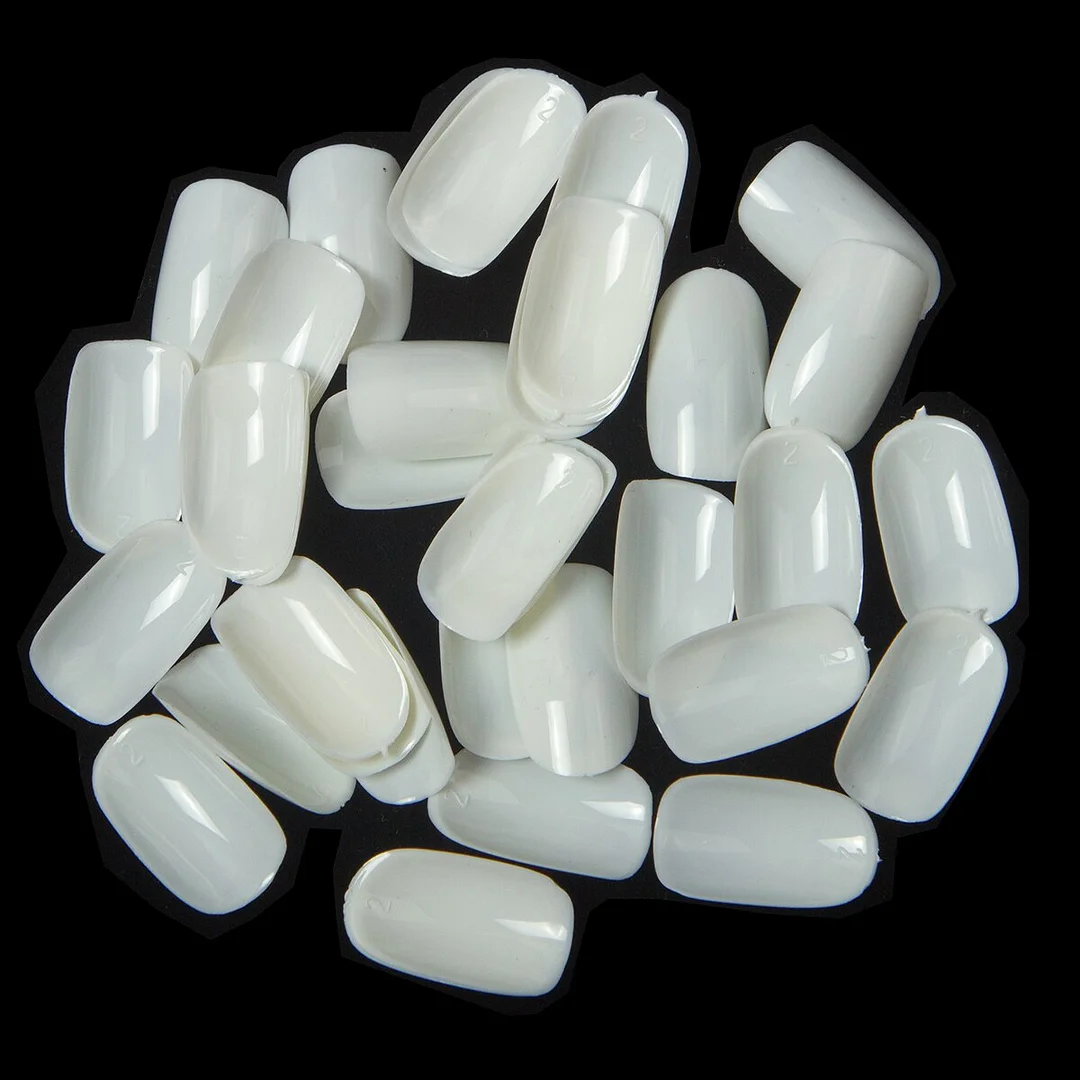 600pcs/bag Short Rounded False Nail Tips Full Cover 3 Colors 2 Bags Of Size 4 and Size 5 For Salon Round Manicure Fake Nail Tips-Nail Inspo