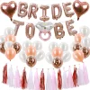 BRIDE TO BE Wedding Bridal Shower Aluminum Film Latex Balloons Tassels Rose Gold Bridal Party Wall Decoration Package