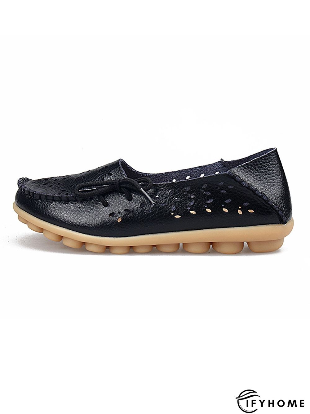 Cowhide Hollow Lace-up Portable Shoes | IFYHOME