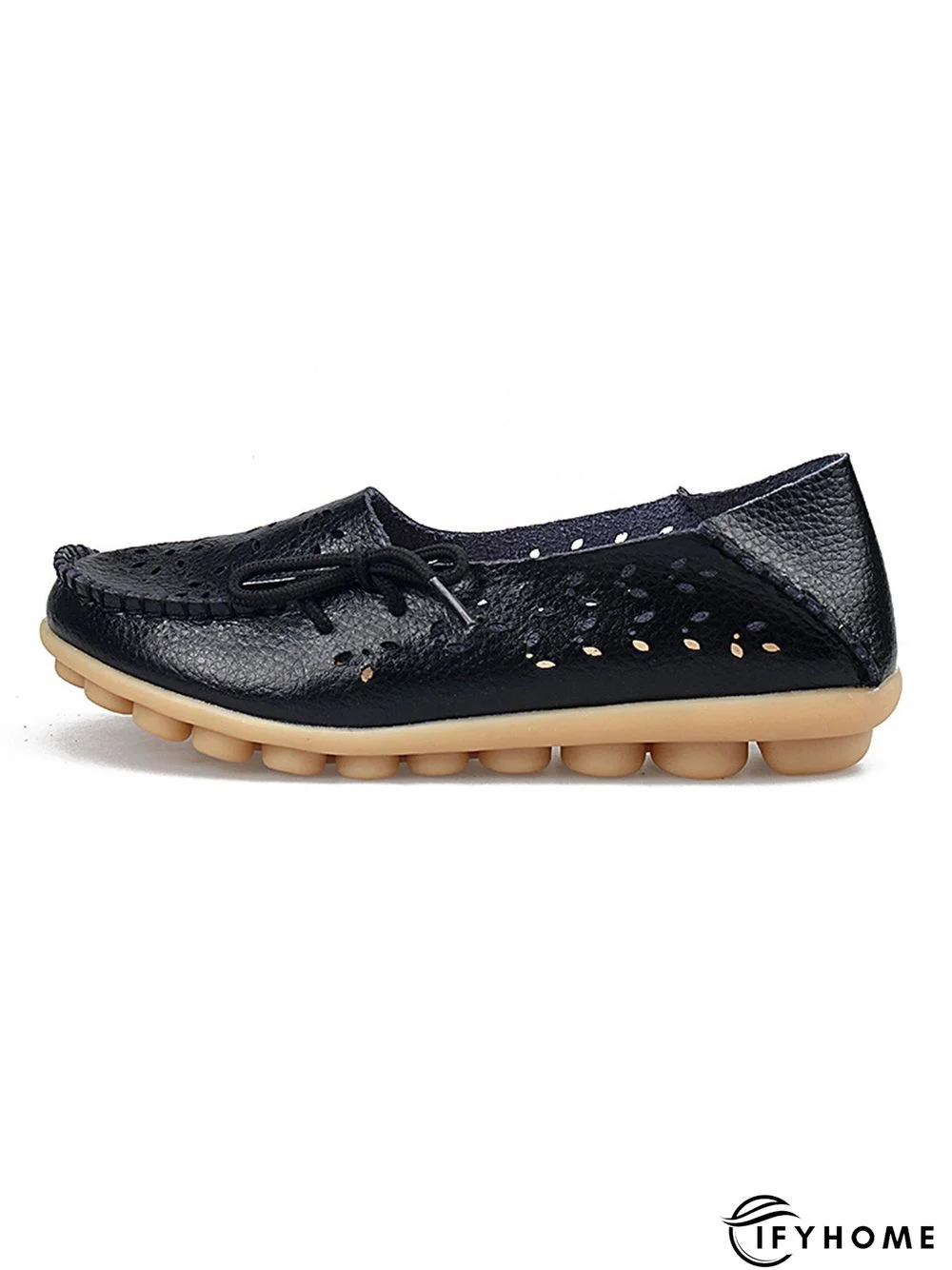 Cowhide Hollow Lace-up Portable Shoes | IFYHOME