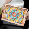 DIY Diamond Painting Wooden Tray Food Tray with Handle Living Room Decoration Donut Wooden Tray Kit