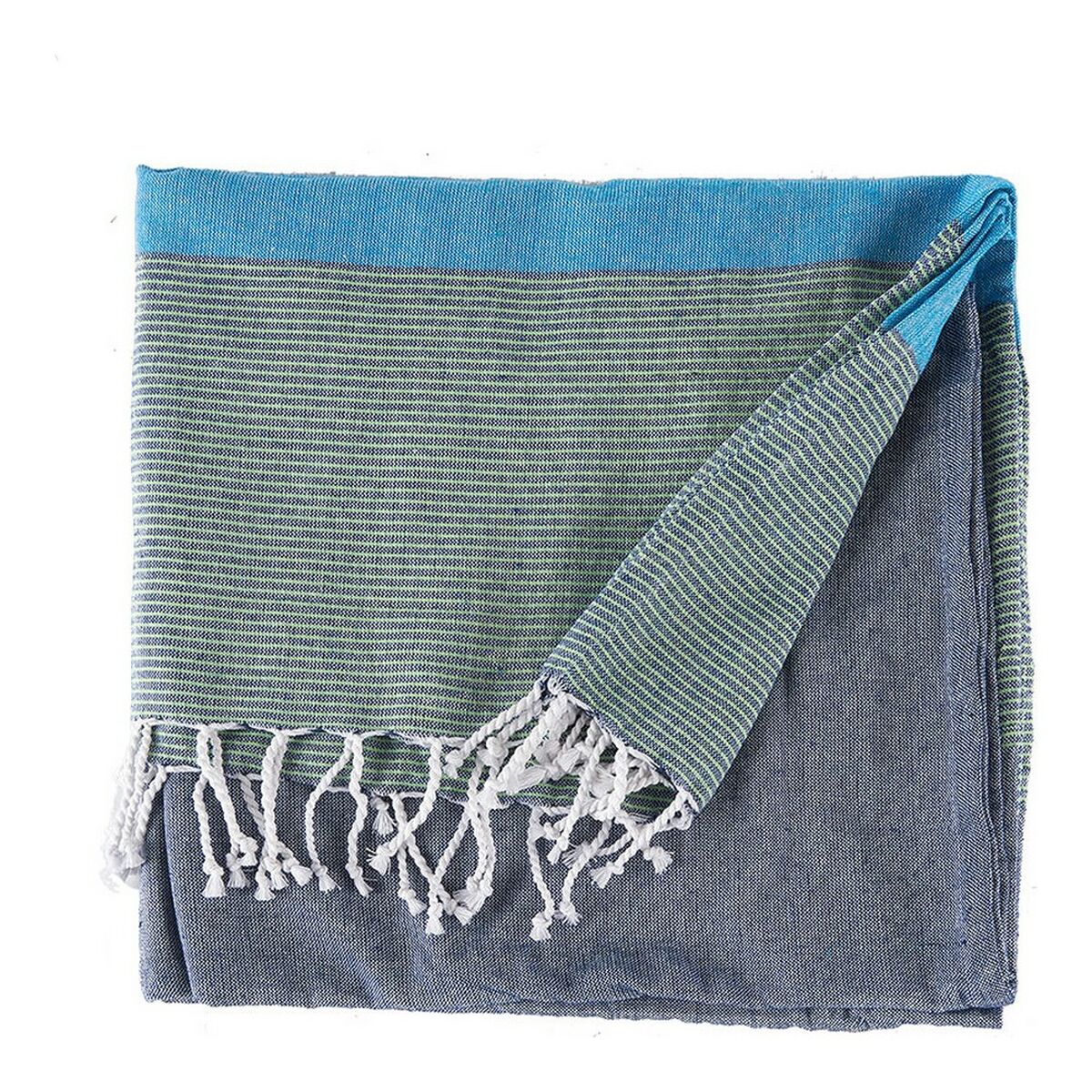 Multipurpose throw Gift Decor Blue 40 x 9 x 8 cm Stripes
