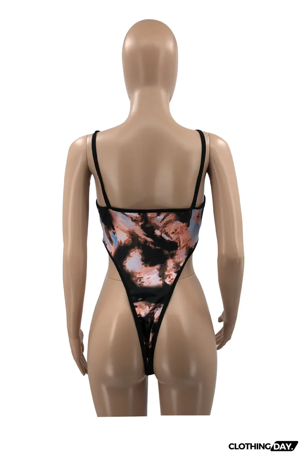 Multi-color Fashion Sexy Print Backless Spaghetti Strap Sleeveless Two Pieces