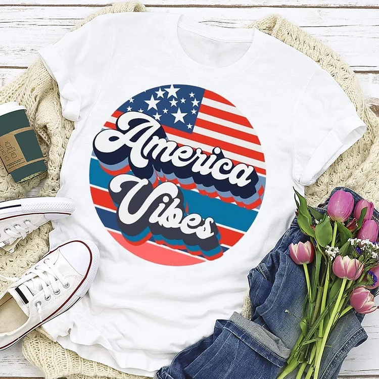 America Vibes T-Shirt Tee --Annaletters