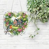 Diamond Painting Acrylic Cabin in The Woods Window Hanging Pendant for Home Decor