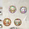 4Pcs Diamond Painting Sewing Machine Window Pendants Suncatcher Hanging Kits for Home Porch Farmhouse