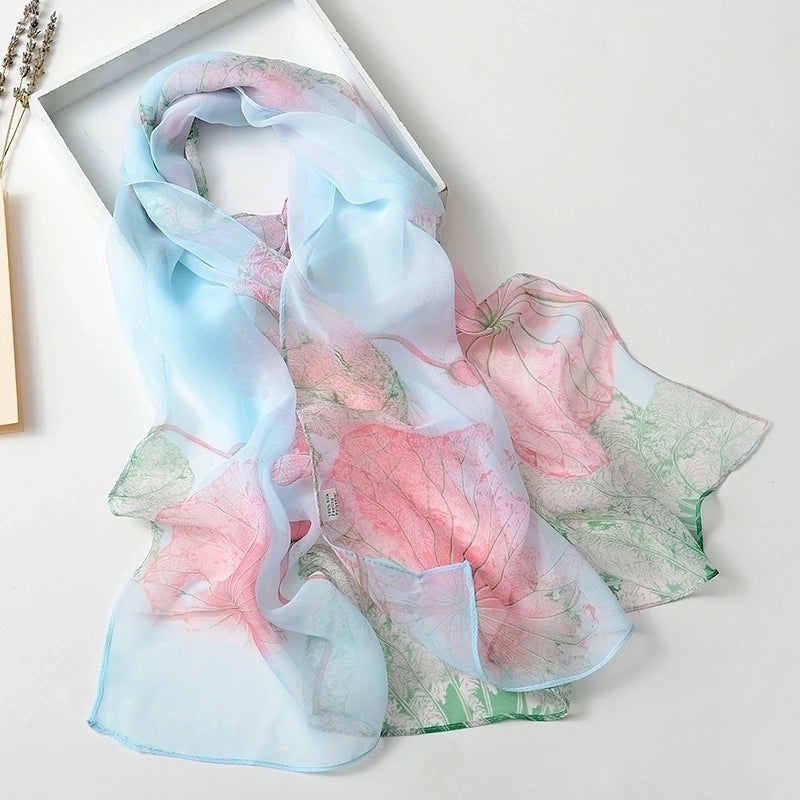 Women’s Sweet Flower Georgette Silk Scarves
