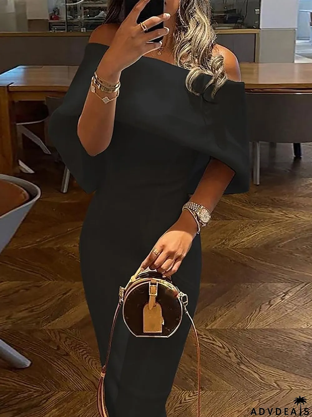 Women's Party Dress Cocktail Dress Wedding Guest Dress Midi Dress White flower Black flower Black Short Sleeve Pure Color Cold Shoulder Summer Spring Fall Off Shoulder Red Valentines Dress Party