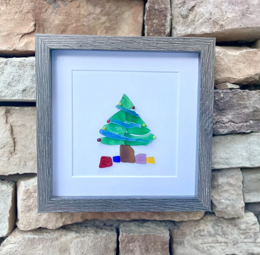 ❤️🎄Christmas Tree Scottish Sea Glass Mosaic Art
