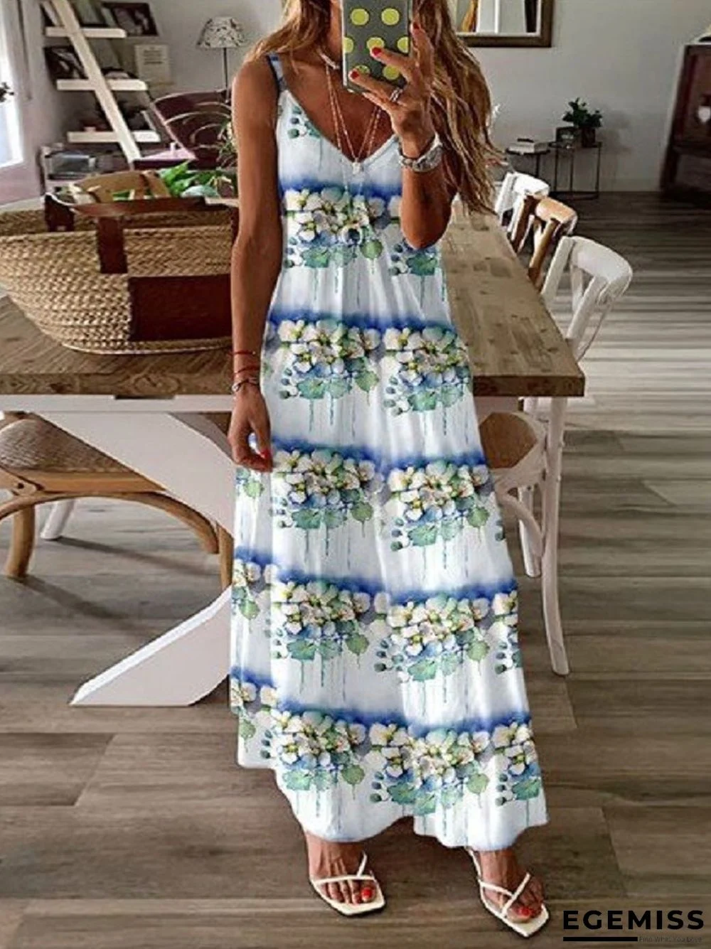 Fashion Print Loose Sling Dress | EGEMISS
