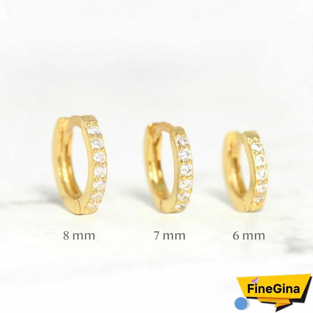 1Pc Small Hoop Earrings , Gold CZ Hoop Earrings,Huggie Hoop Earrings,Cartilage Earrings,Minimalist Earrings