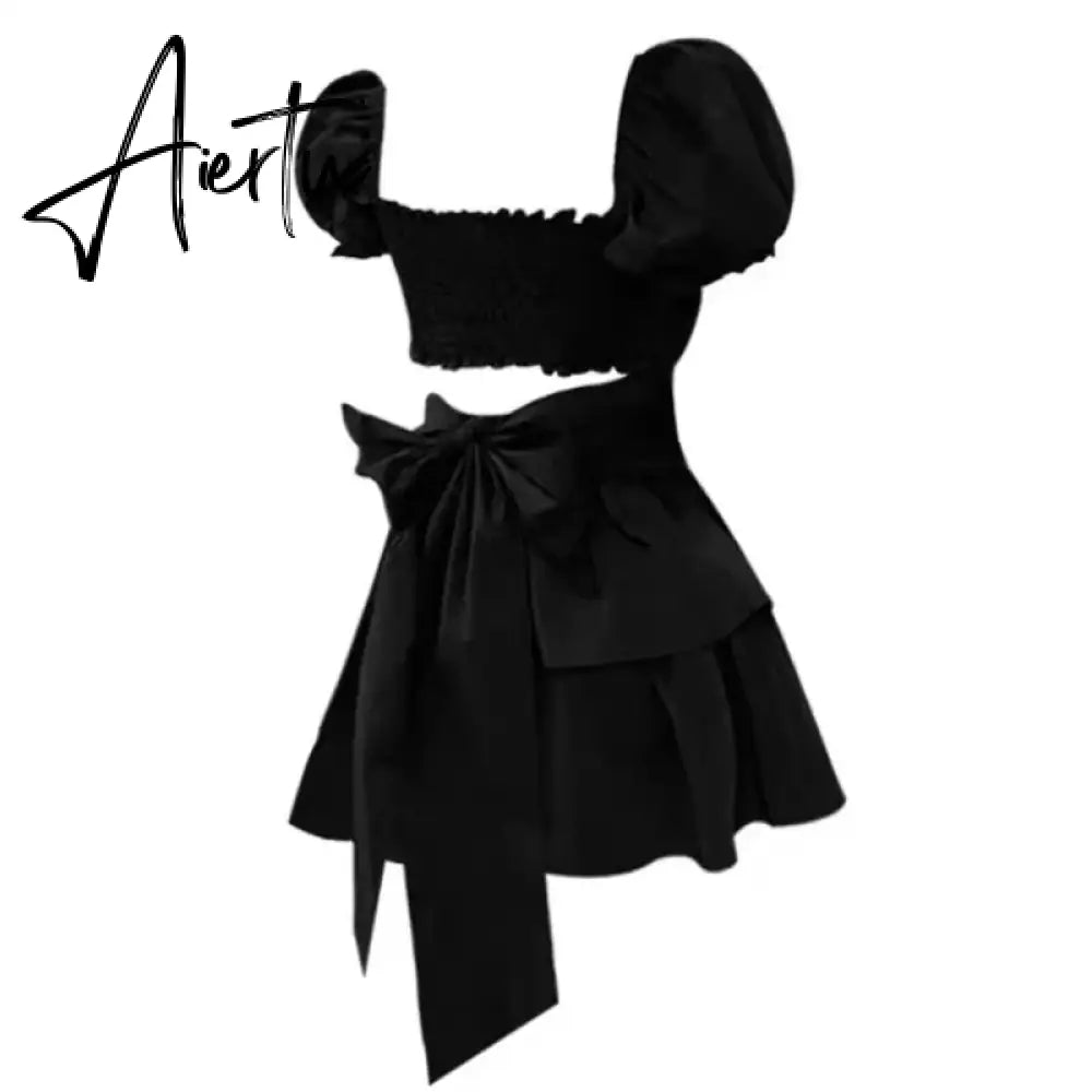 Aiertu  White Sexy Backless Mini Dress Women Korean Fashion Casual Elegant Party Dress Female Ruffle Kawaii Lolita Party Y2k Dress Aiertu