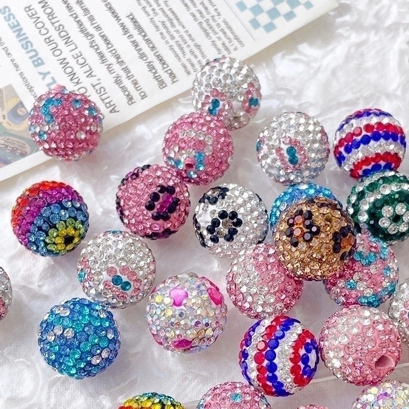 1 Piece Diameter 16mm Hole 2~2.9mm Copper Rhinestones Round Beads