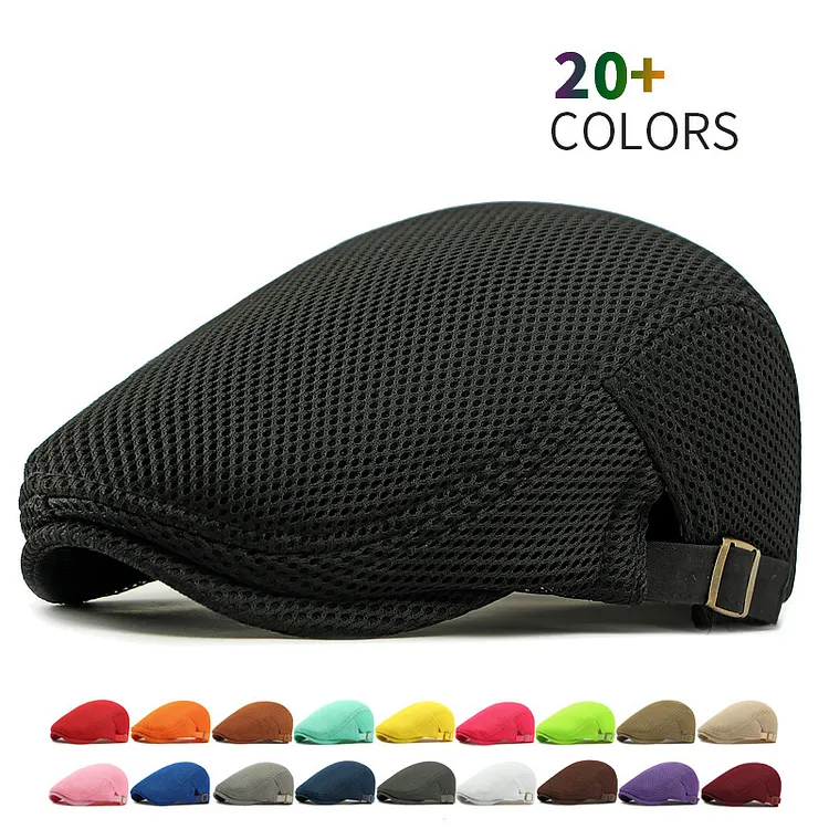 Breathable Flat Cap with Adjustable Strap