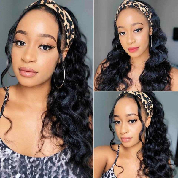 Headband Wig Virgin Human Hair Body Wave Hair Wigs Fashion Half Wig