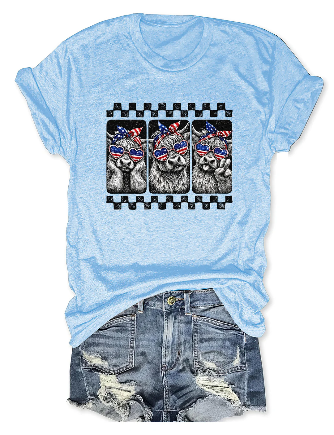 Highland Cow 4th Of July T-shirt