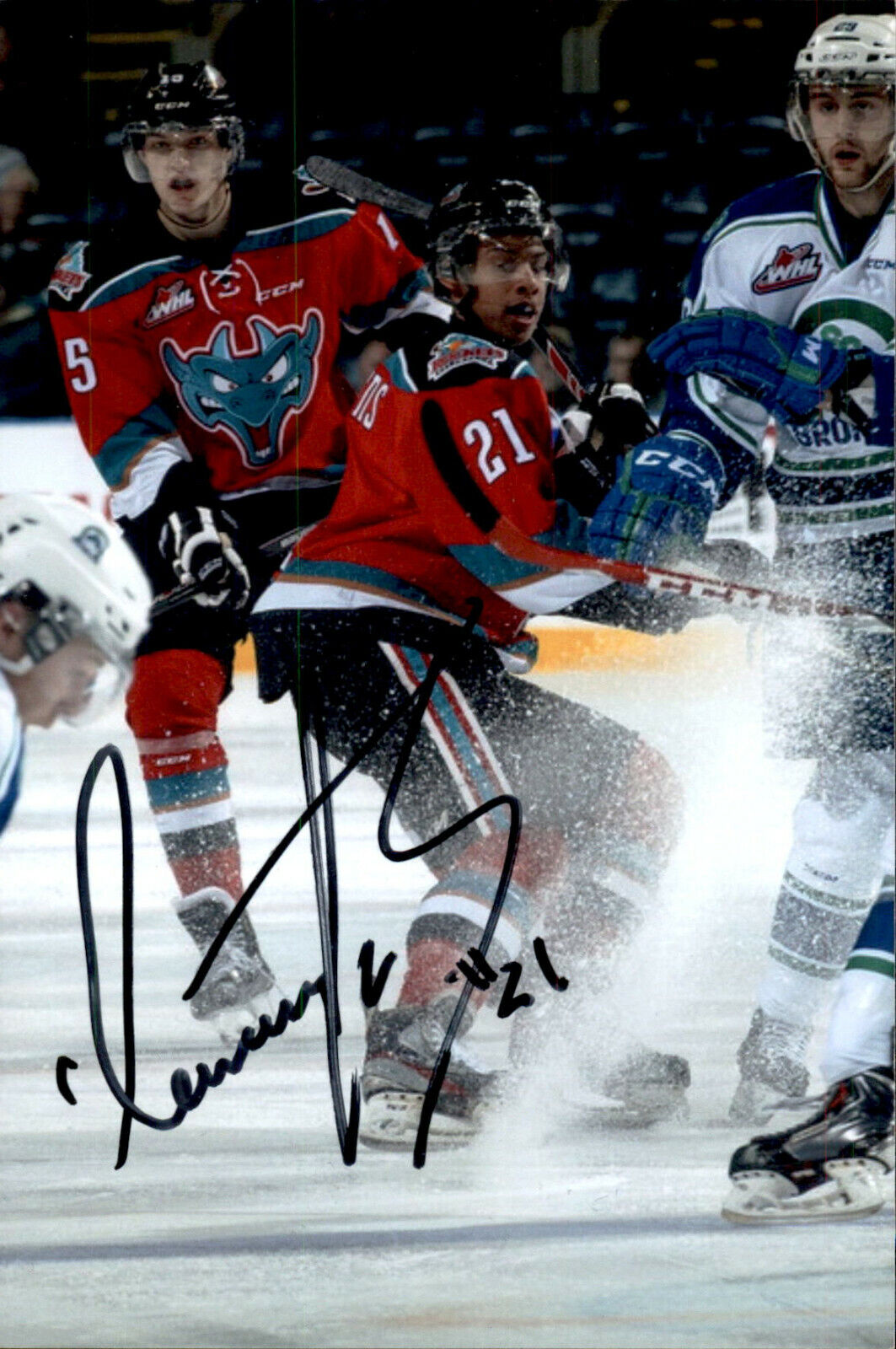 Devante Stephens SIGNED 4x6 Photo Poster painting KELOWNA ROCKETS / BUFFALO SABRES #3