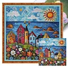 (US Local)House-14CT Stamped Cross Stitch Kit(40x40cm)