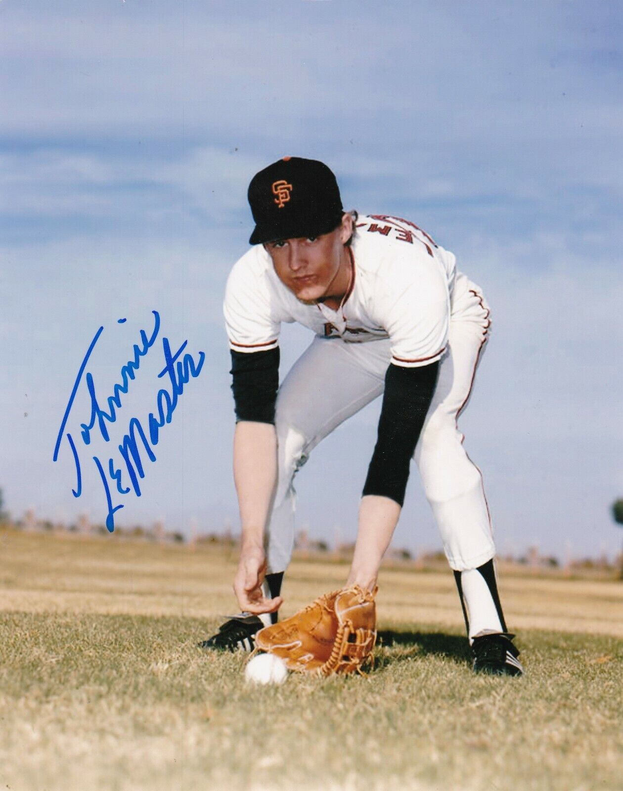 JOHNNIE LEMASTER SAN FRANCISCO GIANTS COLOR ACTION SIGNED 8x10