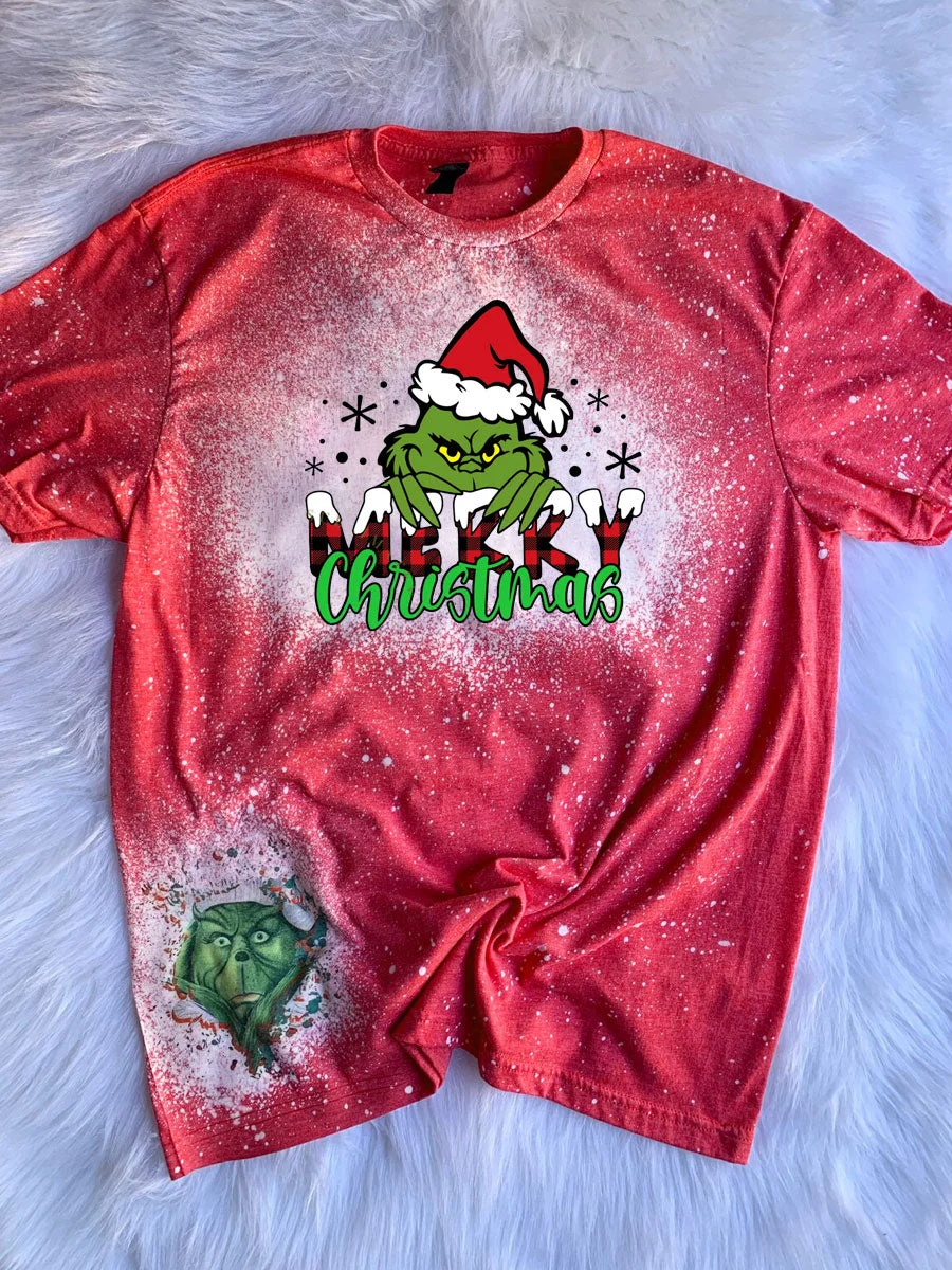 Merry Christmas Grinch Tie Dye T-shirt
