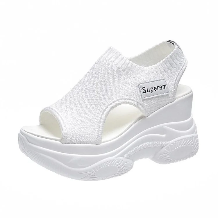 Tanguoant Tanguoant Women's Shoes Flying Cloth Breathable Open Toe Waterproof Platform Cool Cool High Heel Slippers Women's Shoes