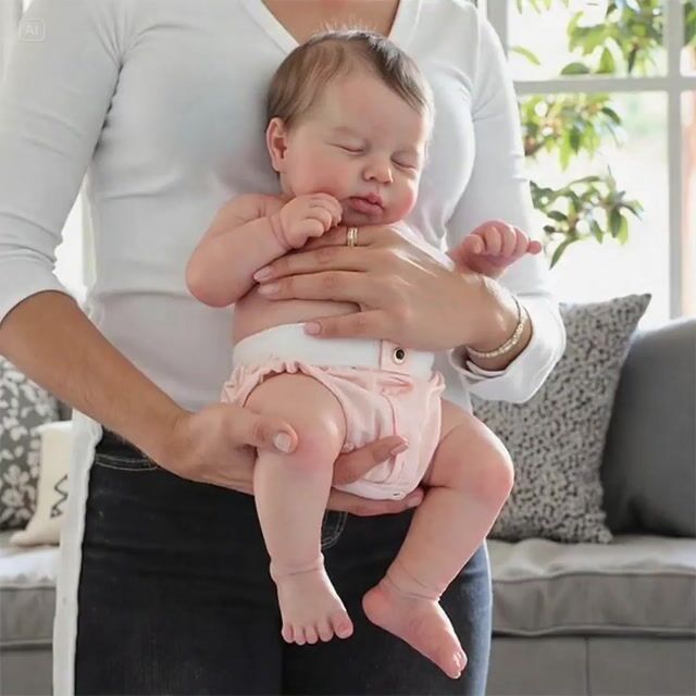 [New]12" Lifelike Handmade Reborn Asleep Girl Newborn Baby Doll Named Pipeiy