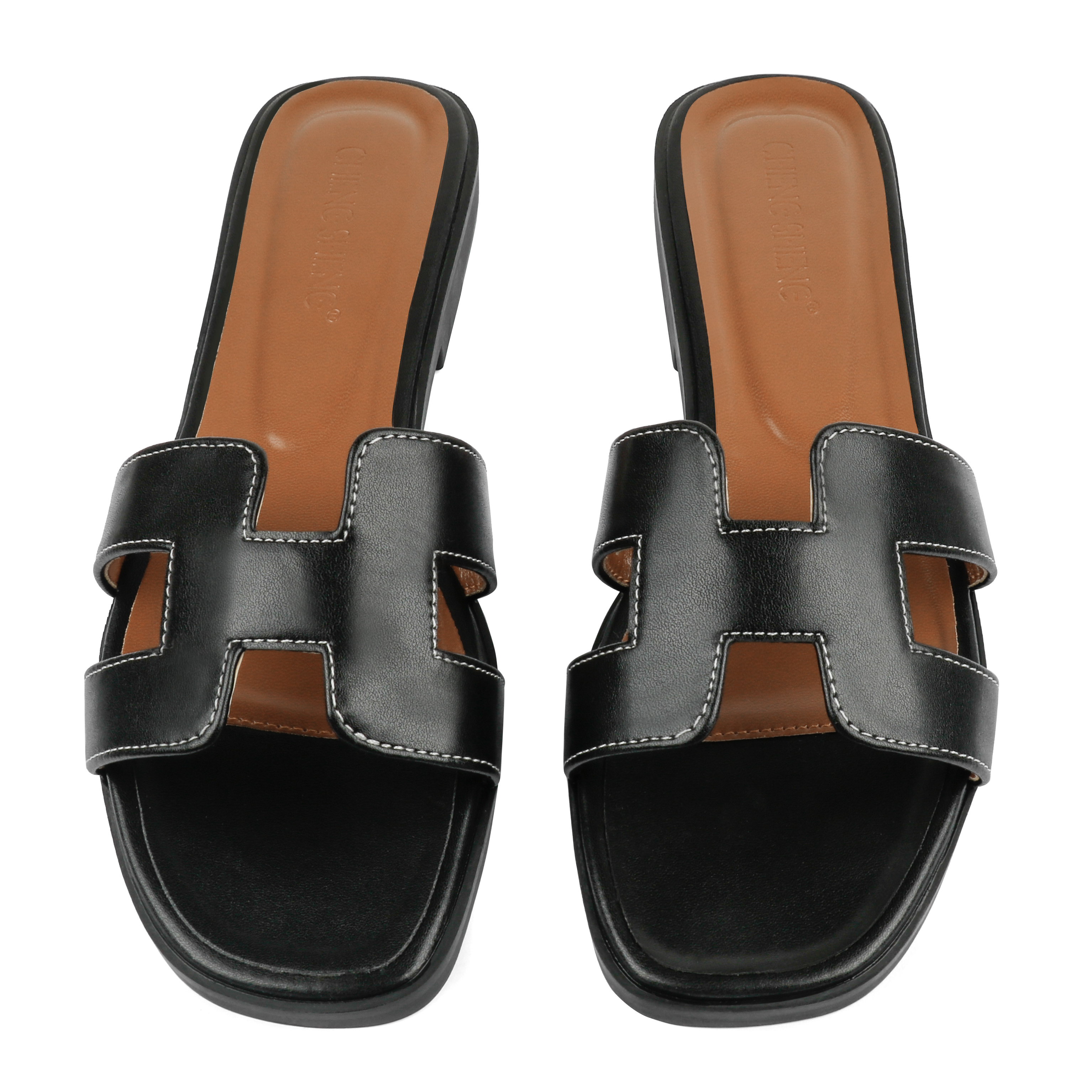 H-shape Leather Slipper-vocosishoes