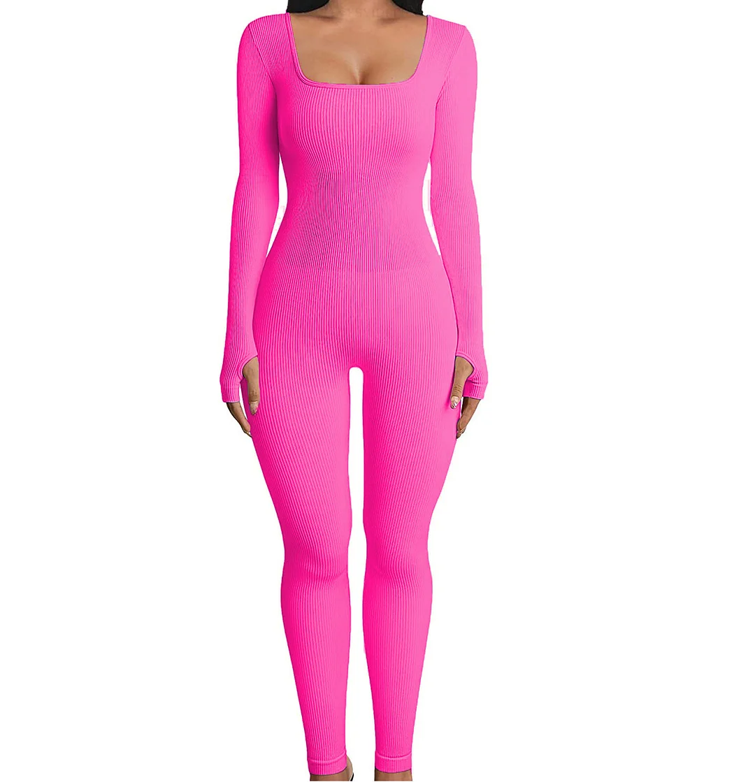 Nigikala Nigikala And Summer Threaded Collar Hips Sexy Yoga Sports Long-Sleeved Short-Sleeved Jumpsuit Trousers Woman