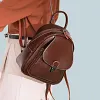 Leather retro college women's backpack