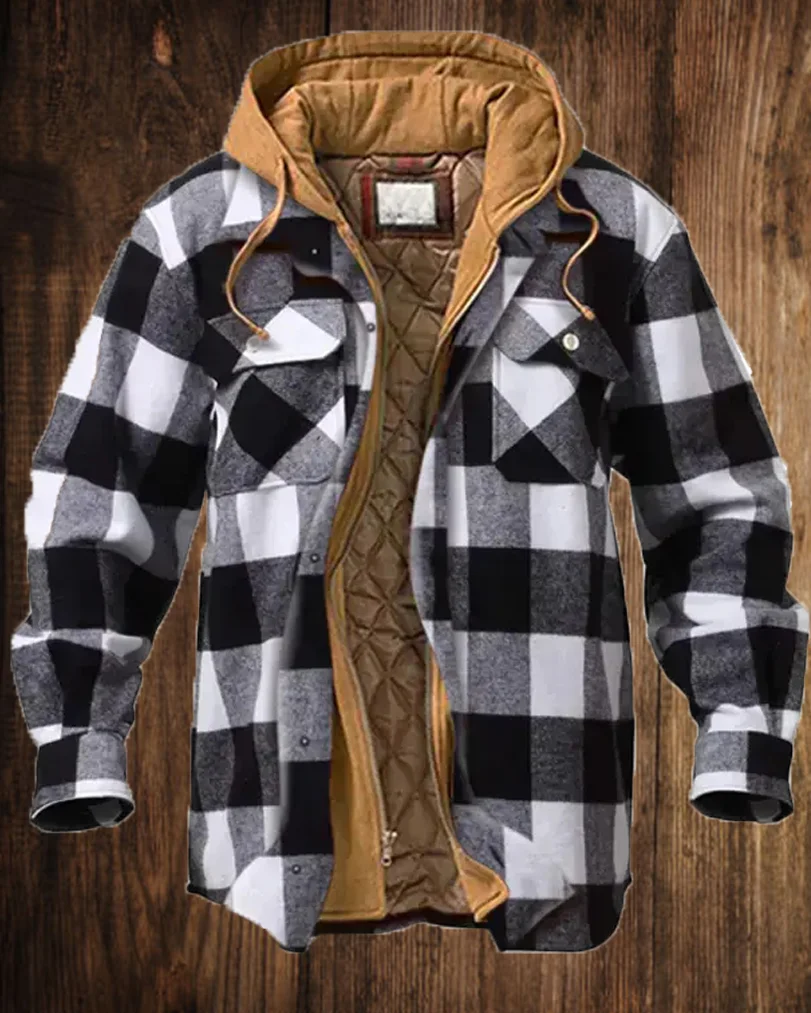 Check Hooded Jacket