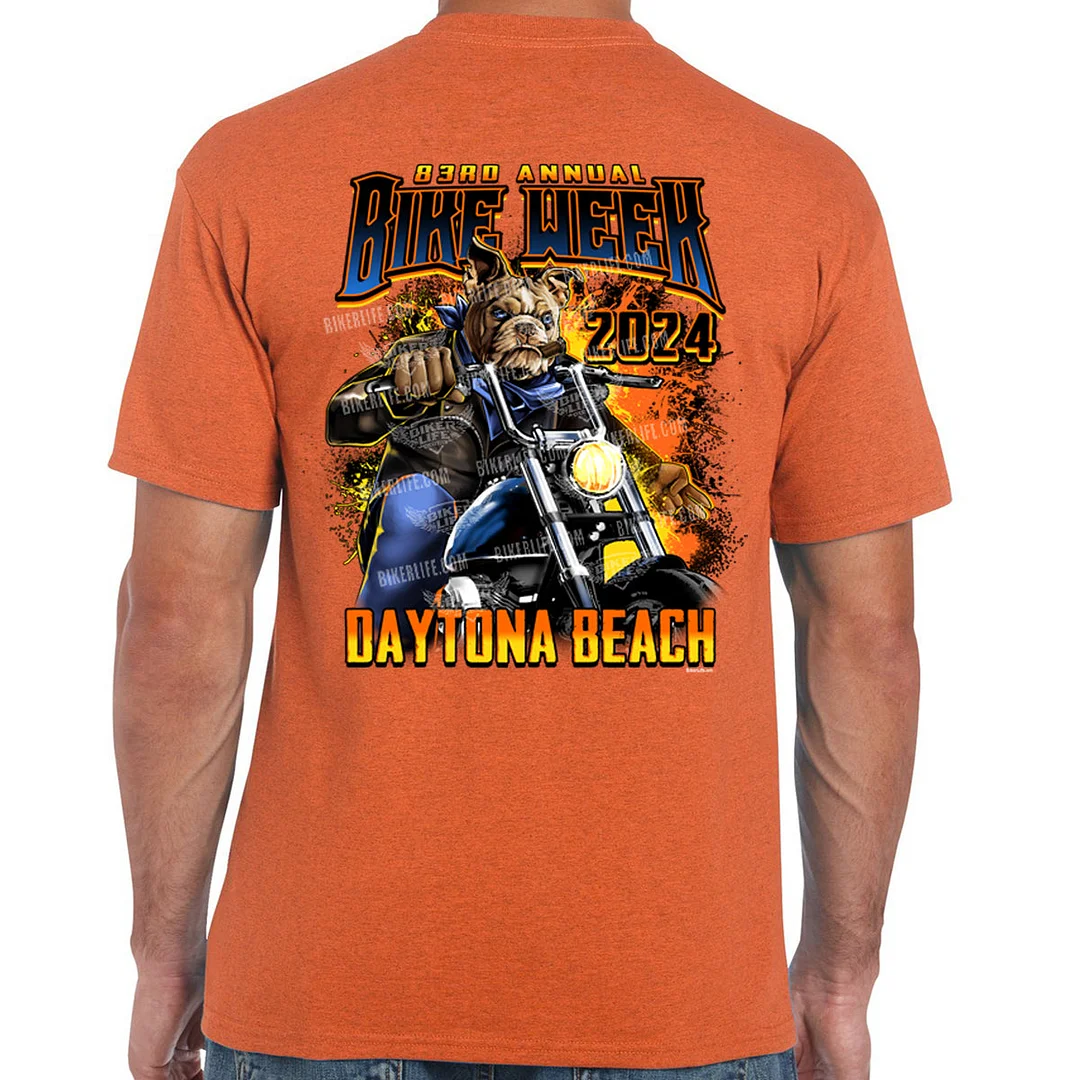 2024 Bike Week Daytona Beach Motorcycle Bulldog TShirt