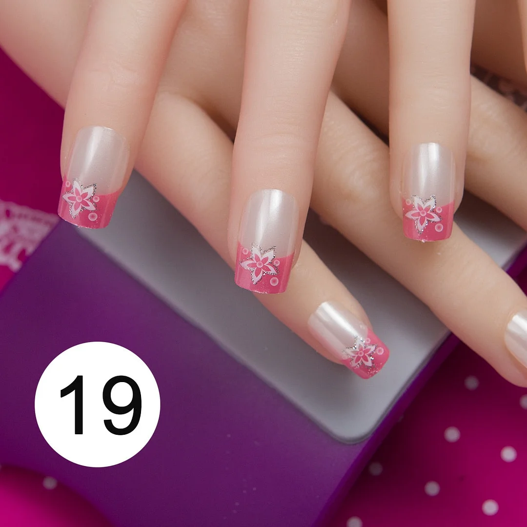 With 1 Piece Of Nail Adhesive Tape 24pcs/Box Press On Nail Art Tips Full Cover 10 Sizes False Nail Art Wedding Nails-Nail Inspo