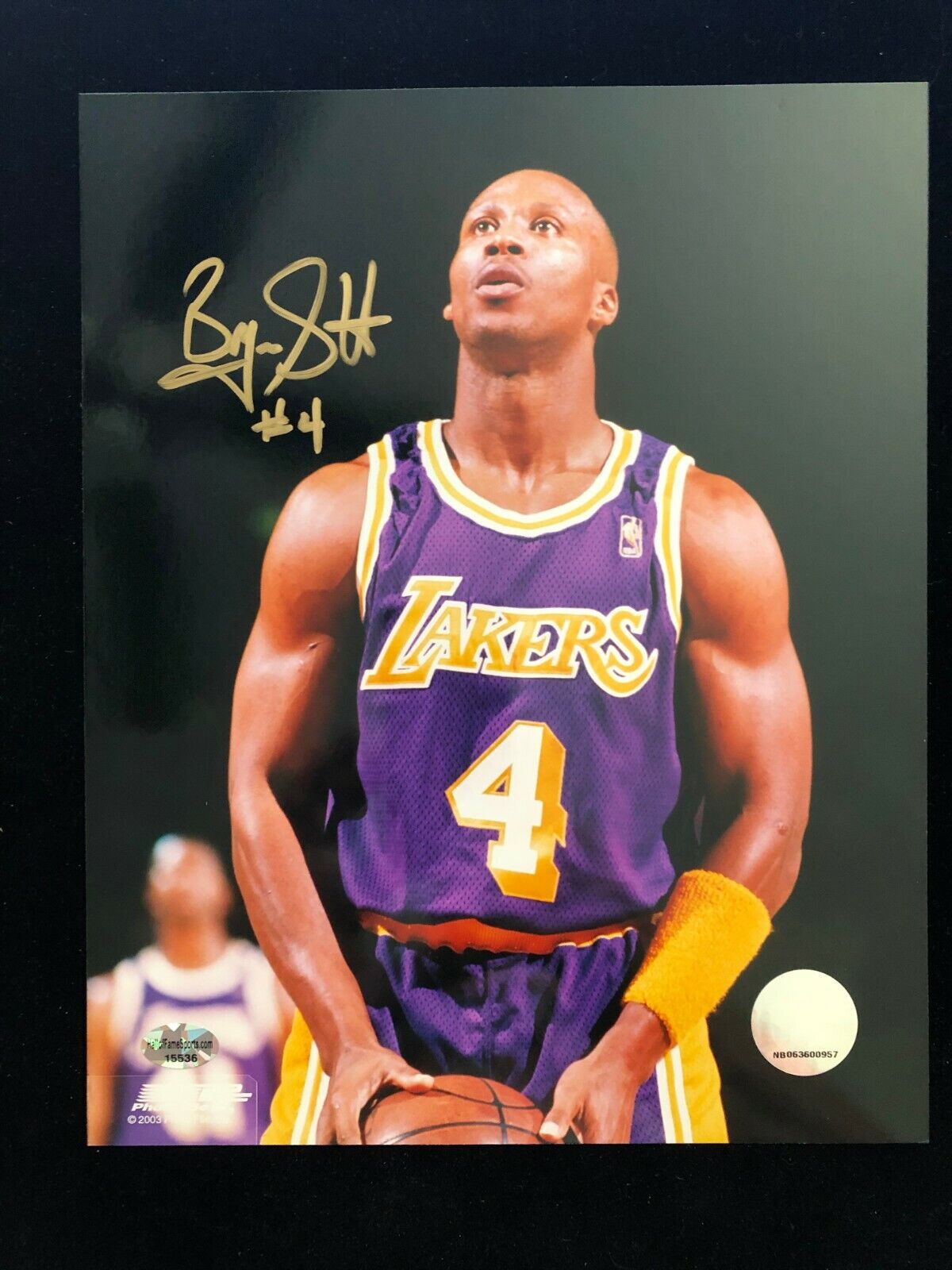 Byron Scott Signed #4 Los Angeles Lakers Game Photo Poster painting - 8x10 NBA Licensed Photo Poster painting