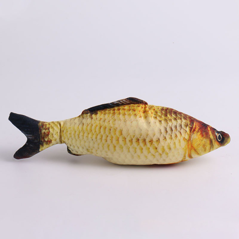 Tegooe Cat Teasing Toy Plush Fish - Interactive Chew Toy for Cats