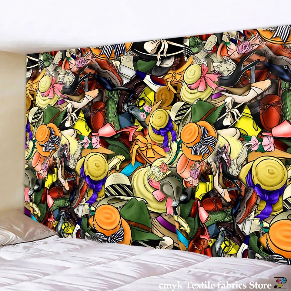 Fashionable tapestry colorful feather wall hanging Wall Hanging Room Sky Carpet Dorm Tapestries Art Home Decoration Accessorie