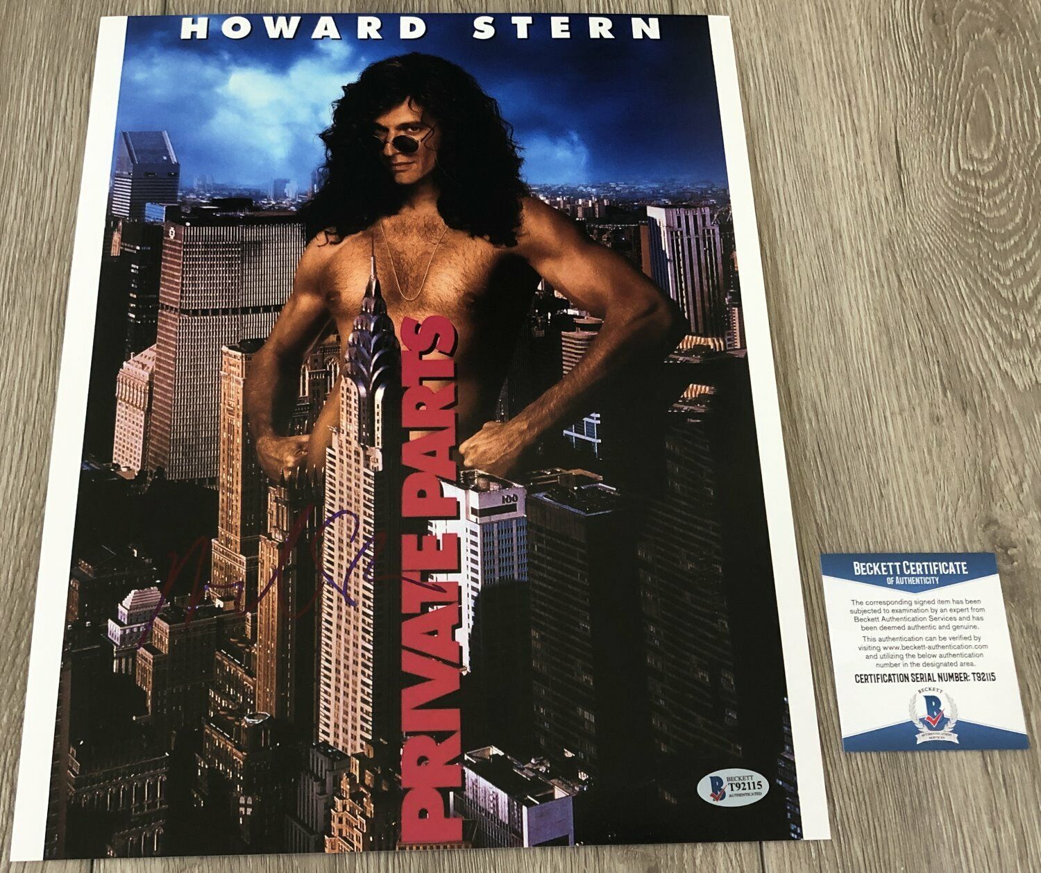 HOWARD STERN SIGNED AUTOGRAPH PRIVATE PARTS 11x14 Photo Poster painting & BECKETT BAS COA