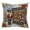 Christmas DIY 11CT Stamped Cross Stitch Throw Pillow Kit 45x45cm