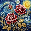 DIY Pearl Painting Red Roses for Home Decor with Frame(25x25cm)