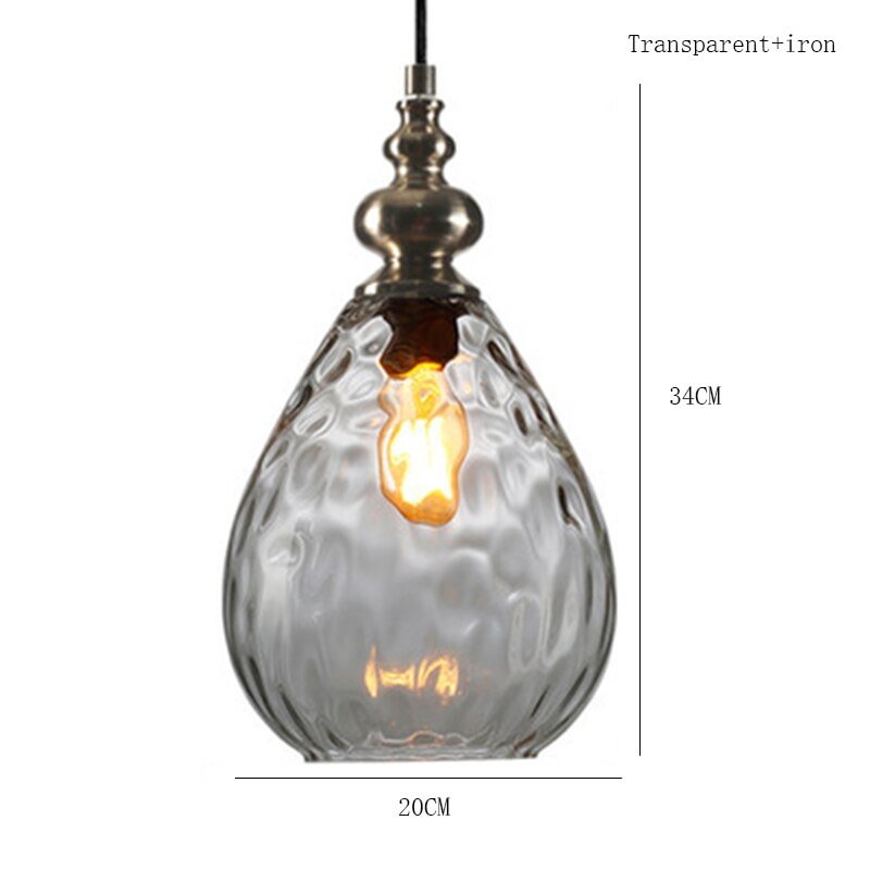 Nordic Retro LED Glass Pendant Lamps Lighting Fixtures Pendant Light Coffee Dining Room Decor Hanging Lamps Suspension Luminaire