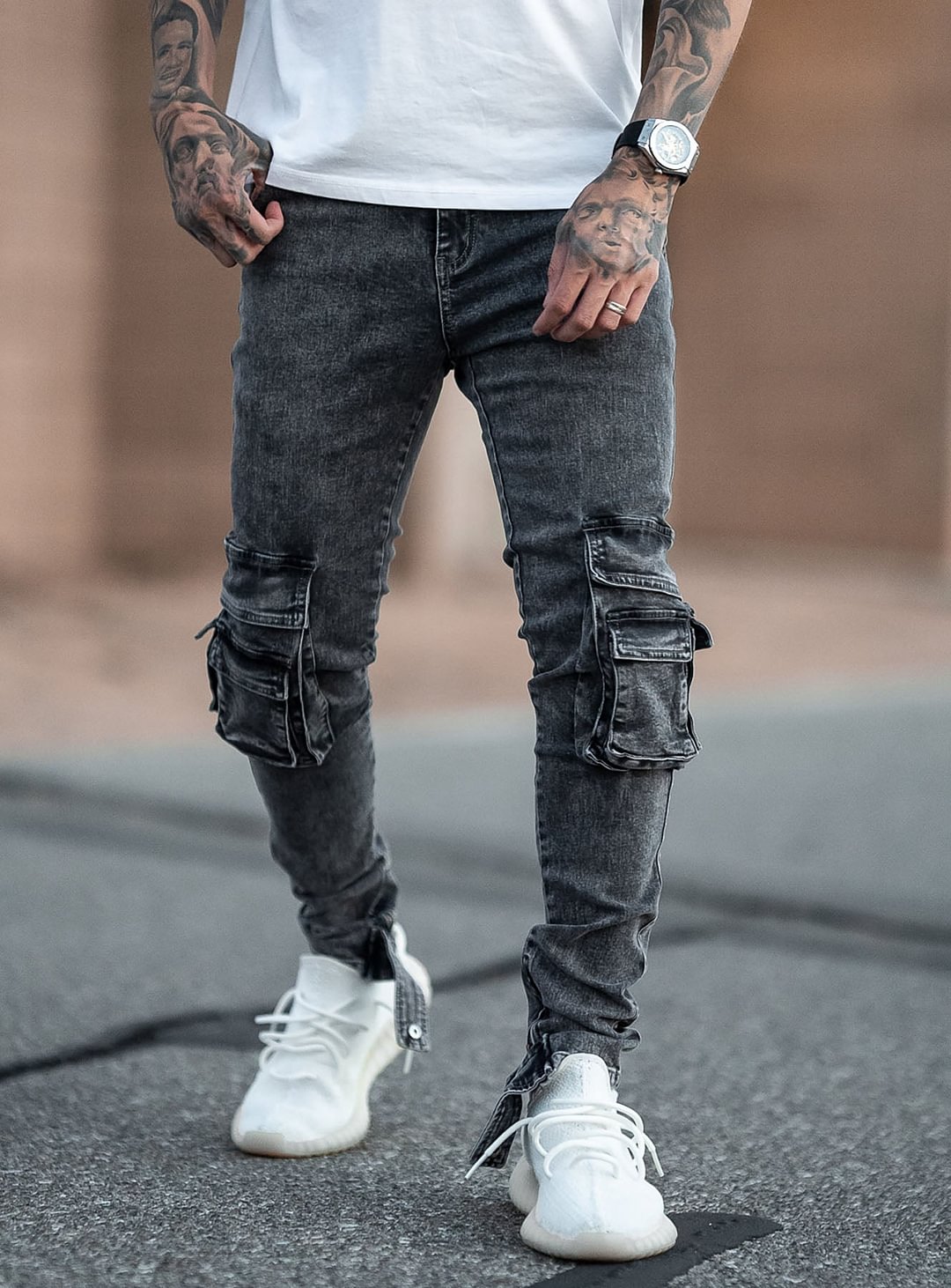 Cargo Jeans V4 in Grey