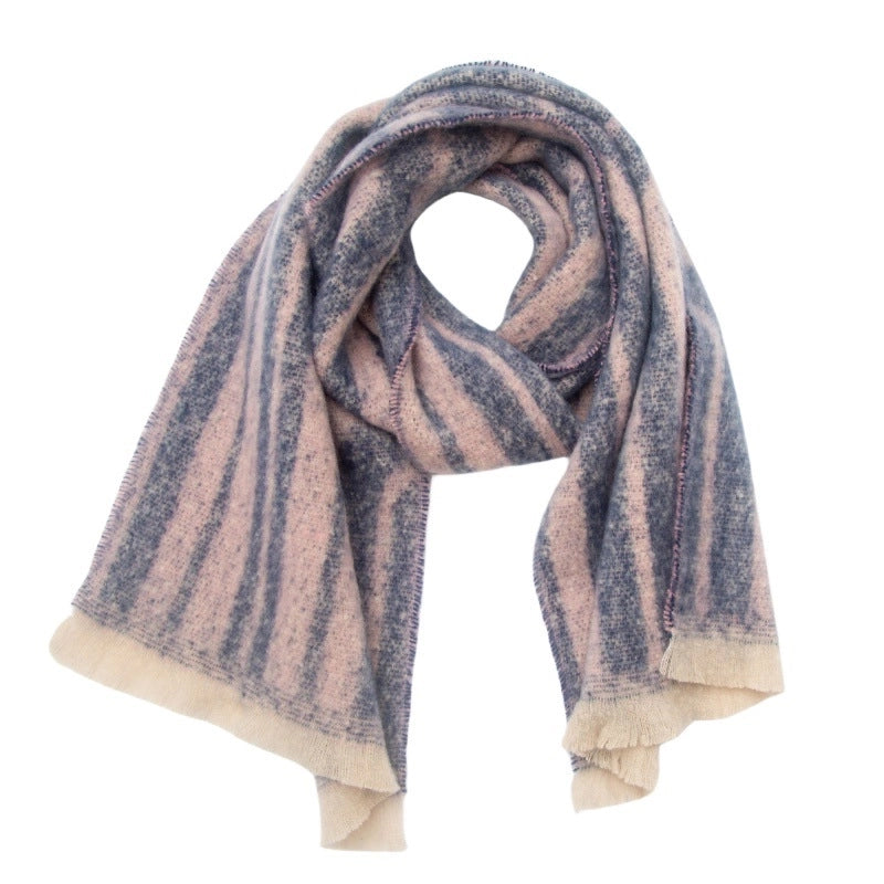 Women’s Casual Minimalist Stripe Polyester Scarf