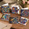 6pcs Diamond Painting Mandala Flowers and Animals Greeting Card Kits with Envelopes for Family Friend Gifts